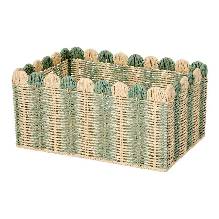 Decorative Woven Storage Basket with Scalloped Edges Bowlift