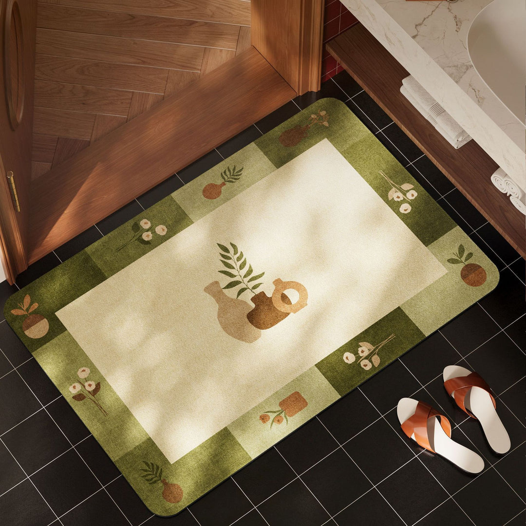 Floral Pattern Non-Slip Bath Mat
