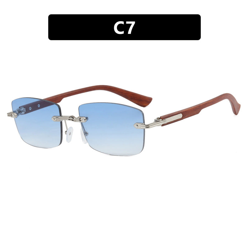 Women square sunglasses with wooden frame and gradient lenses Bowlift