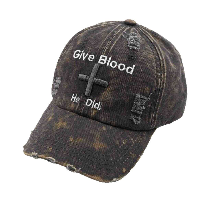 Women's Distressed Graphic Baseball Cap with Inspirational Message Bowlift