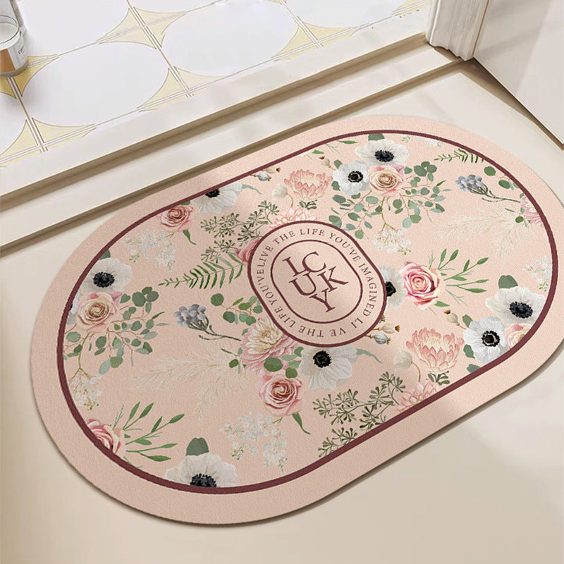 Artistic Floral Bath Mat