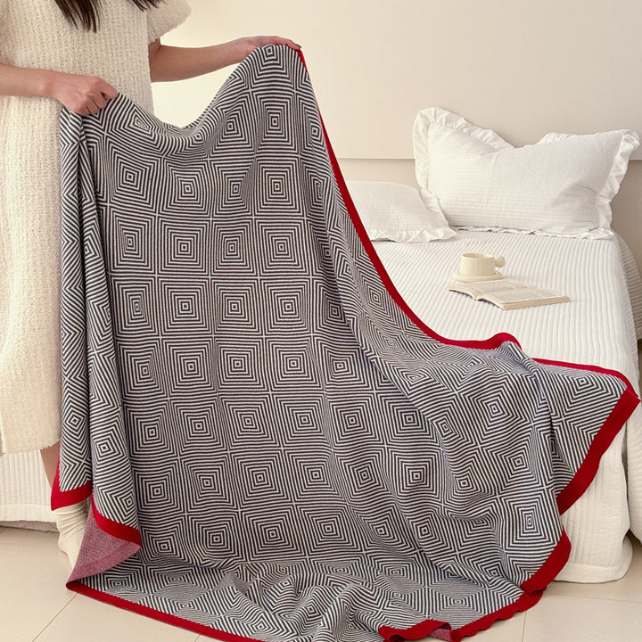 Geometric Patterned Soft Throw Blanket
