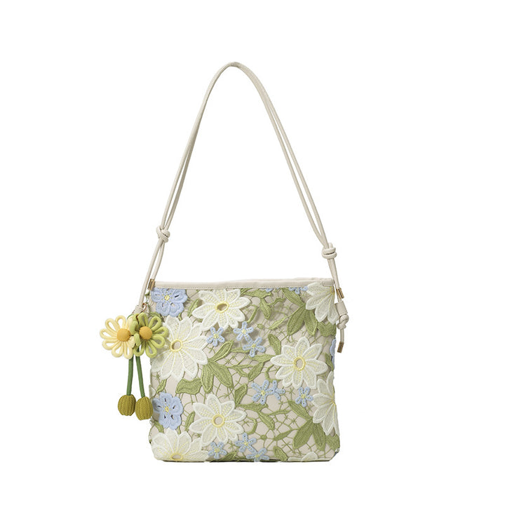Artfully Embroidered Handbag Bowlift