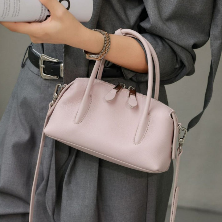 Mini Structured Pebbled Top-Handle Convertible Crossbody Bag