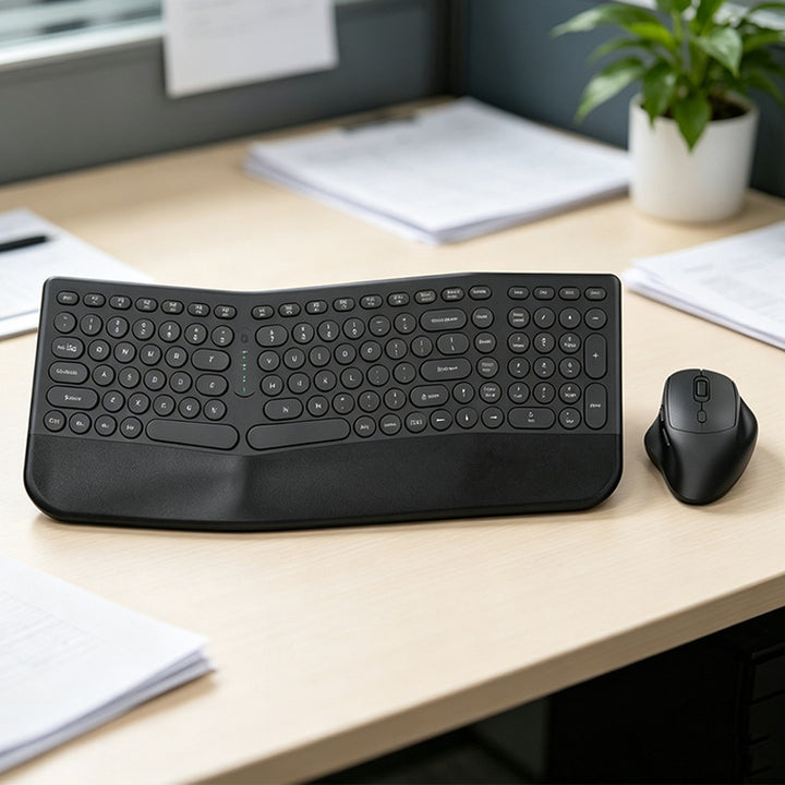 Ergonomic Wireless Keyboard and Mouse Combo Bowlift