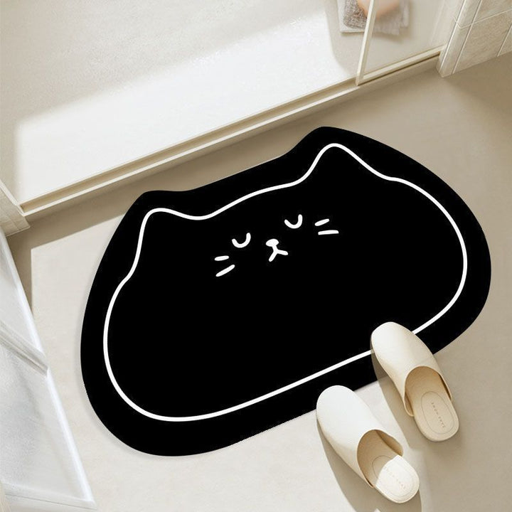 Cat-Themed Plush Bath Mat Bowlift