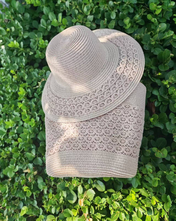 Sun hat with elegant crochet trim Bowlift