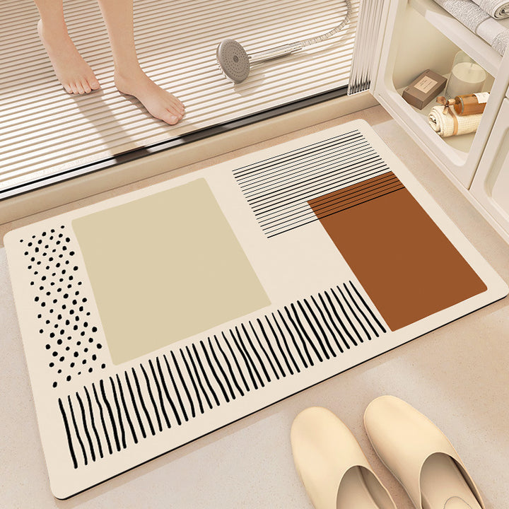 Textured Abstract Design Bath Mat Bowlift