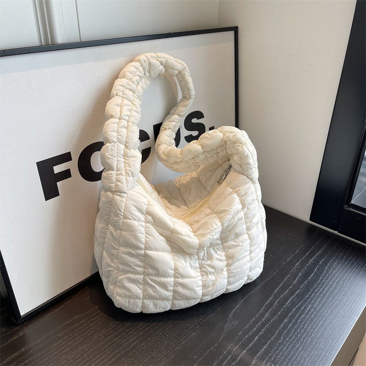 Textured Quilted Shoulder Bag Bowlift