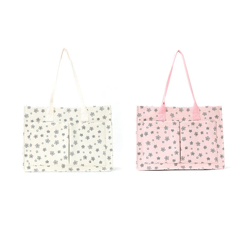 Shopping bag with floral pattern and practical exterior pockets Bowlift
