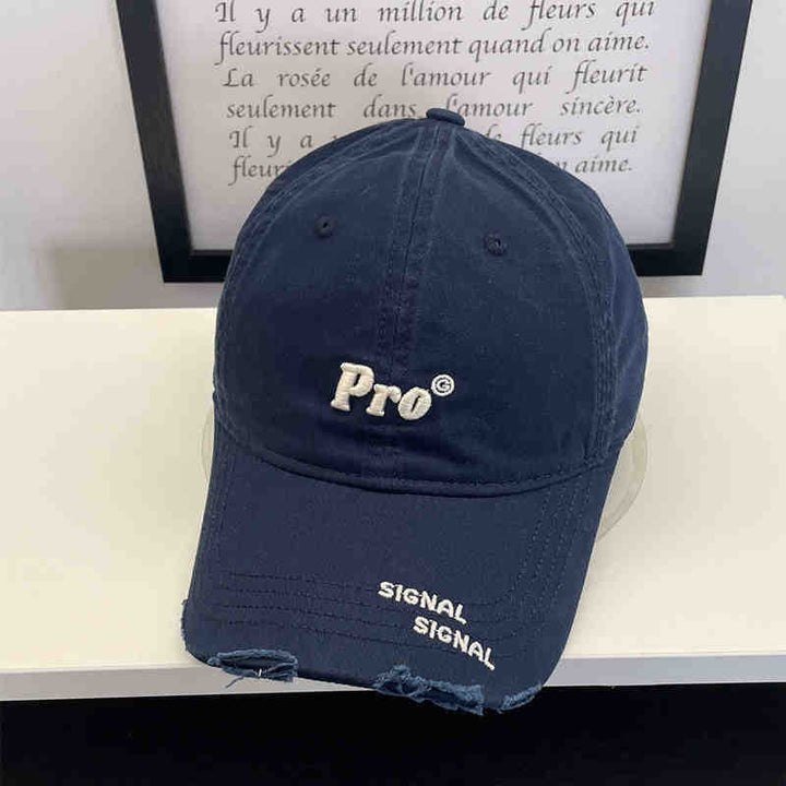 Women's Casual Distressed Embroidered Baseball Cap Bowlift