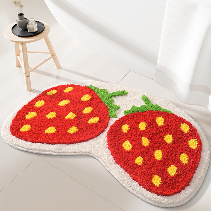 Strawberry Design Bath Mat Bowlift