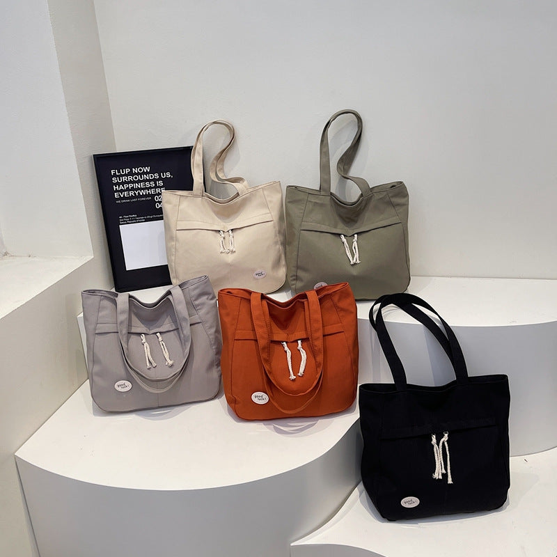 Casual Multi-Pocket Canvas Tote Bag Bowlift