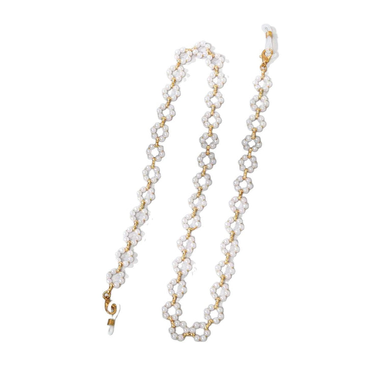Elegant Pearl and Gold Chain Eyewear Holder Bowlift