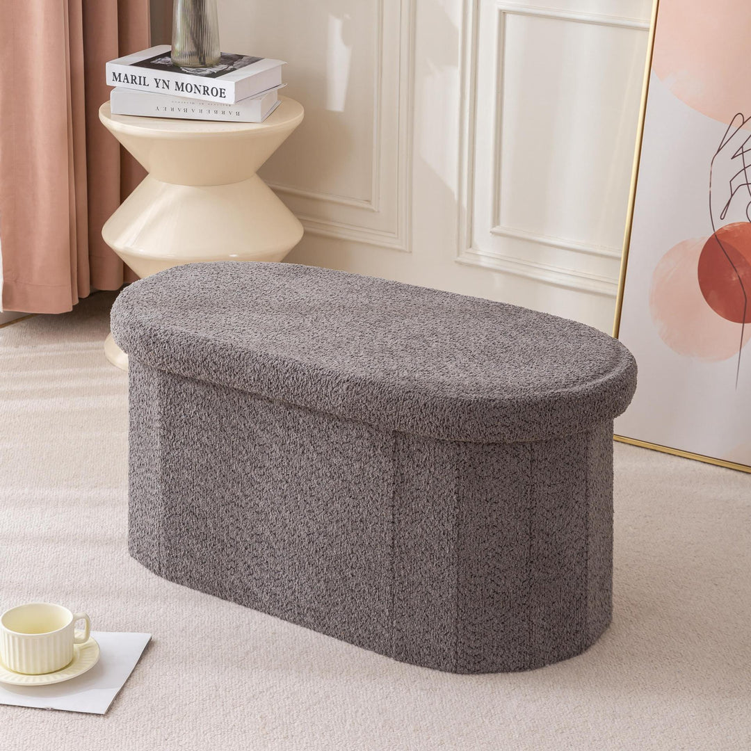 Plush Storage Ottoman Bowlift