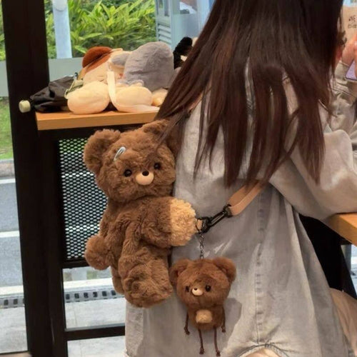 Cute plush shoulder bag with animal motif Bowlift