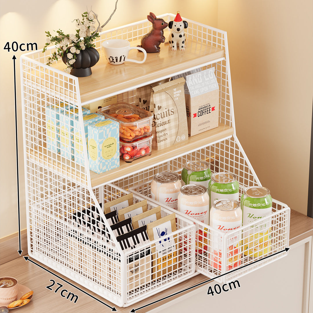 Rustic Two-Tier Storage Shelf Bowlift