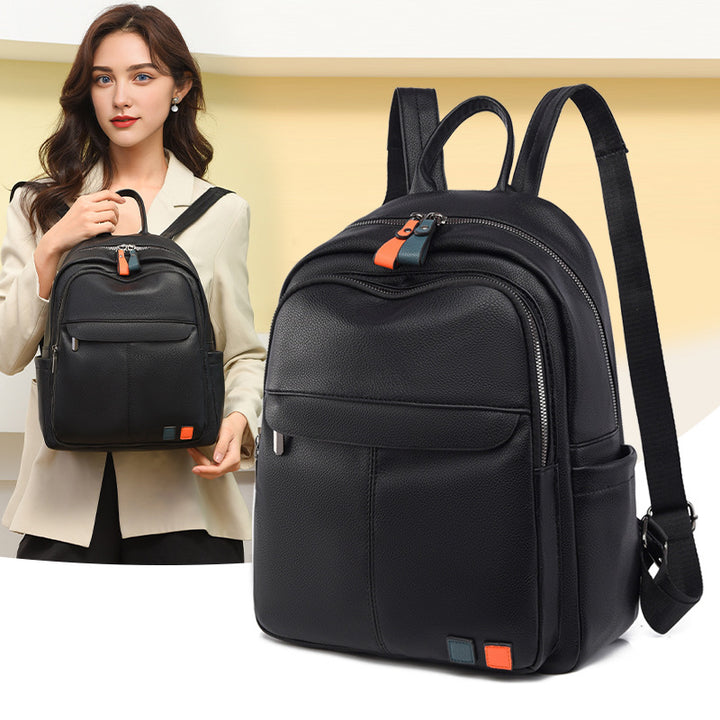 Leather Multi-Compartment Backpack Bowlift