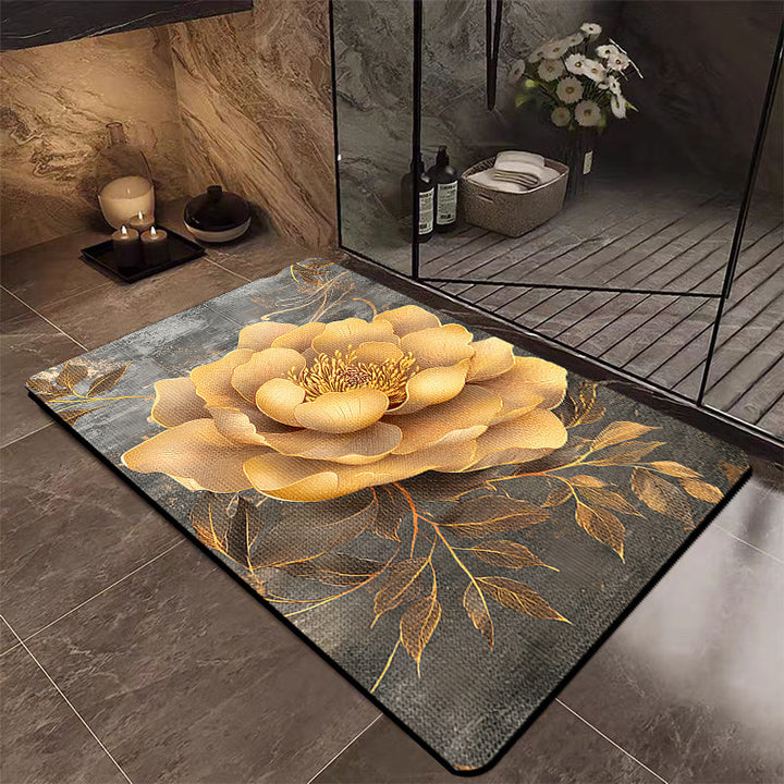 Luxury Floral Bathroom Mat Bowlift