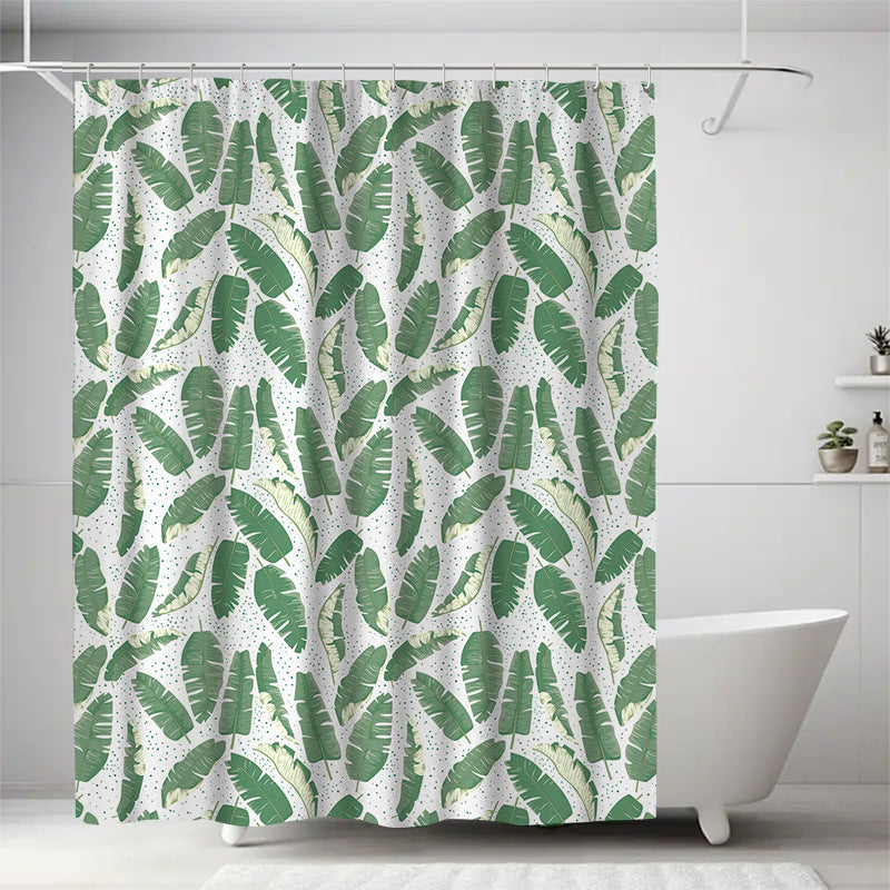 Leaf Print Shower Curtain Bowlift