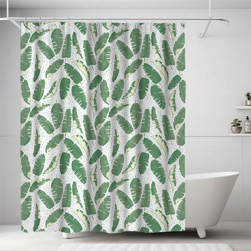 Leaf Print Shower Curtain Bowlift