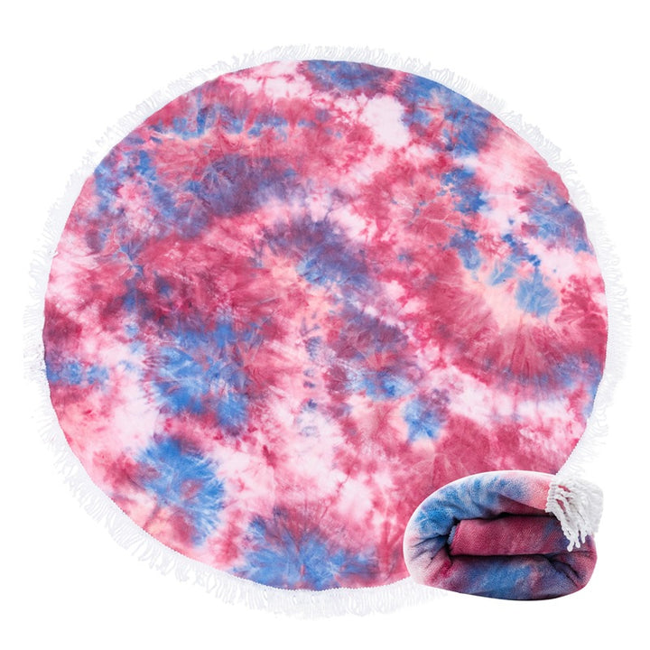 Ladies round beach blanket with fringes Bowlift