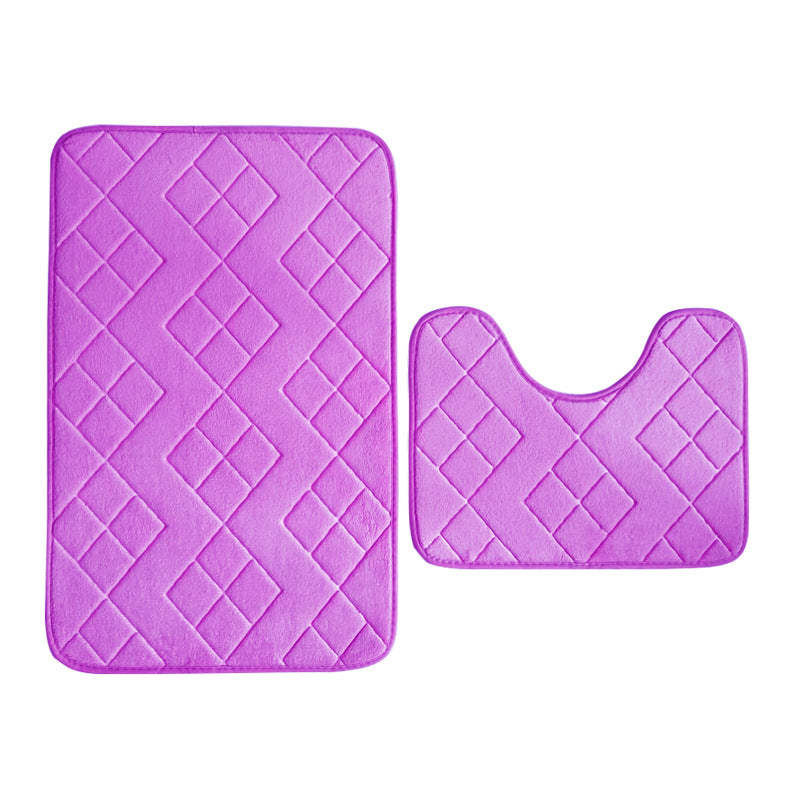 Luxurious Quilted Memory Foam Bath Mat Set Bowlift
