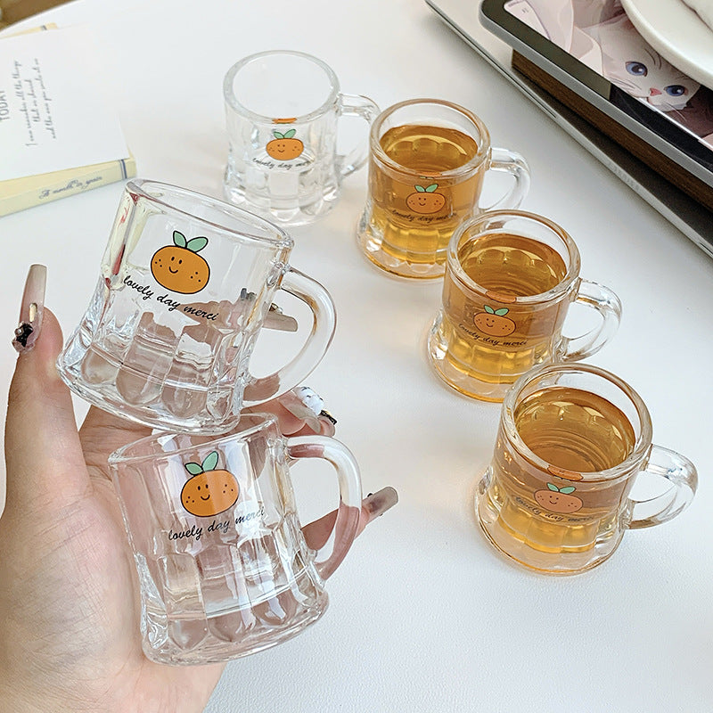 Ceramic mugs set with cheerful orange design Bowlift