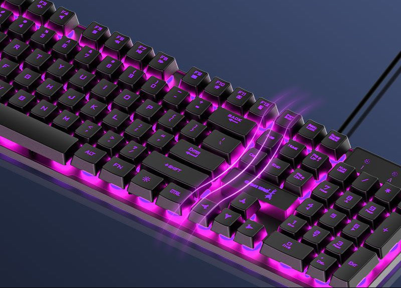 Gaming Keyboard with Customizable RGB Lighting Bowlift