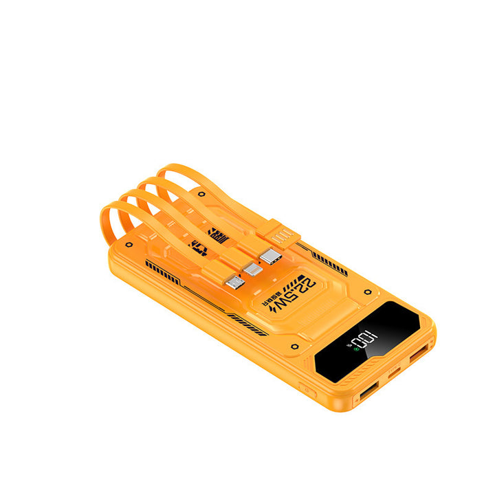 Power bank with integrated charging cables and smart charging function Bowlift