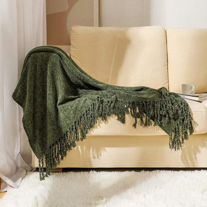 Elegant Fringe Throw Blanket Bowlift
