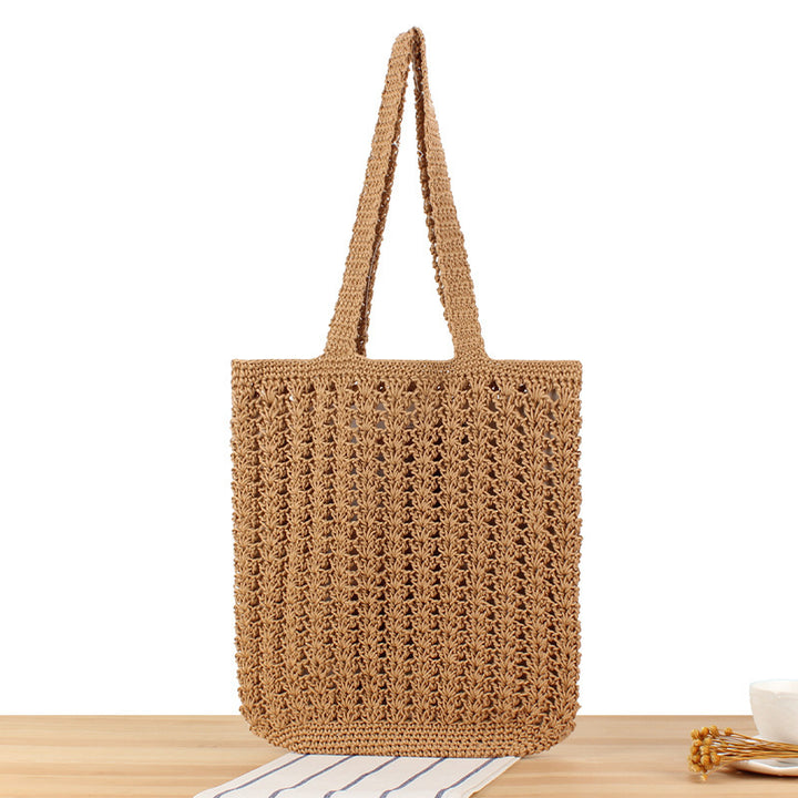 Braided Shopper Bag with Practical Inner Pouch Bowlift