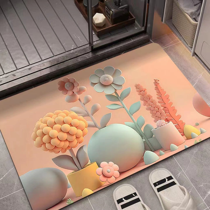 3D Textured Floral Mat Bowlift