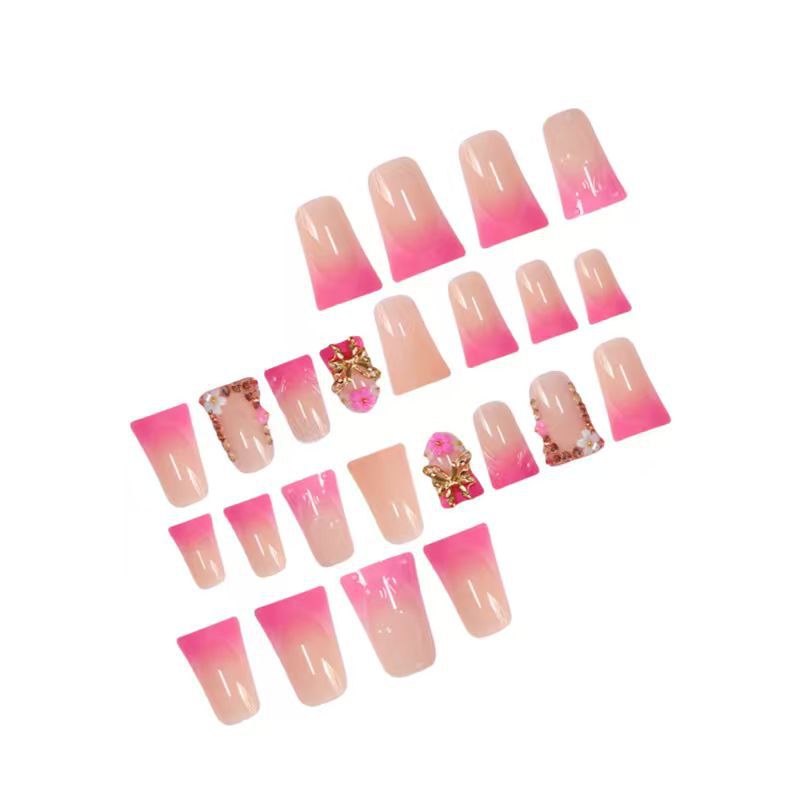 Creative Floral Press-On Nail Extensions Bowlift