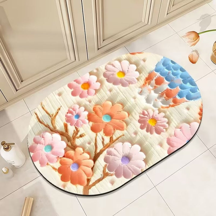 Floral Print Area Rug Bowlift