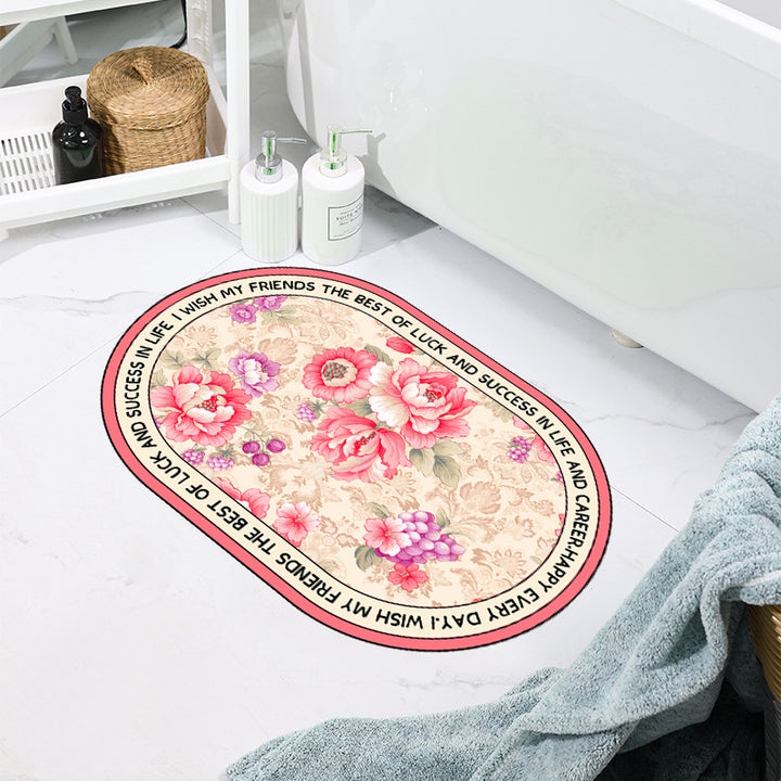 Floral Patterned Bathroom Mat Bowlift