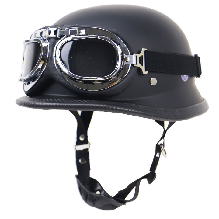 Vintage Motorcycle Helmet with Protective Goggles Bowlift