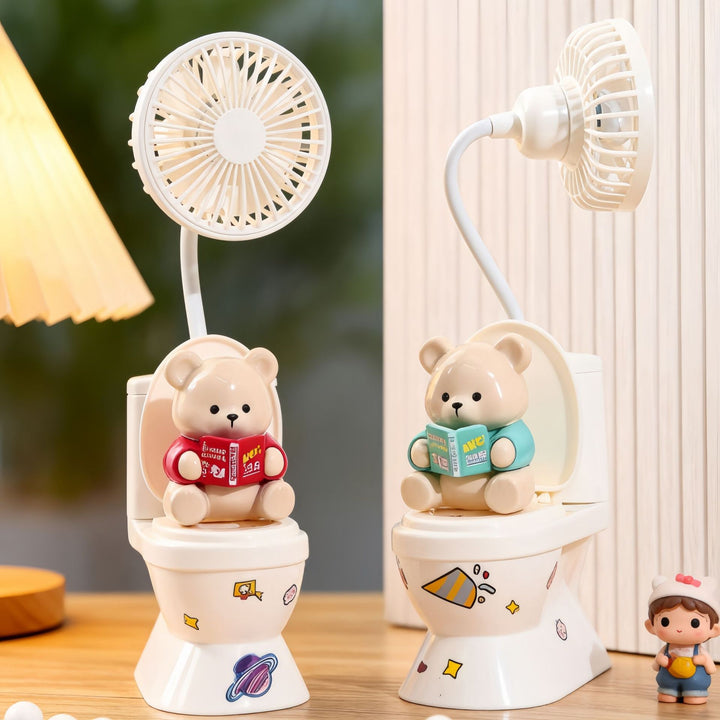 Women's Table Fan with Creative Bear Design Bowlift