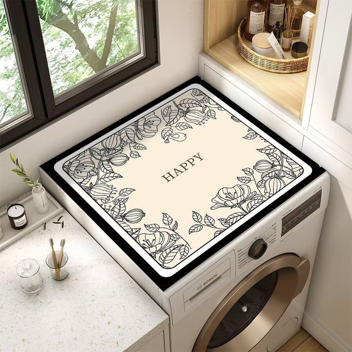Decorative Floral Laundry Room Counter Mat Bowlift