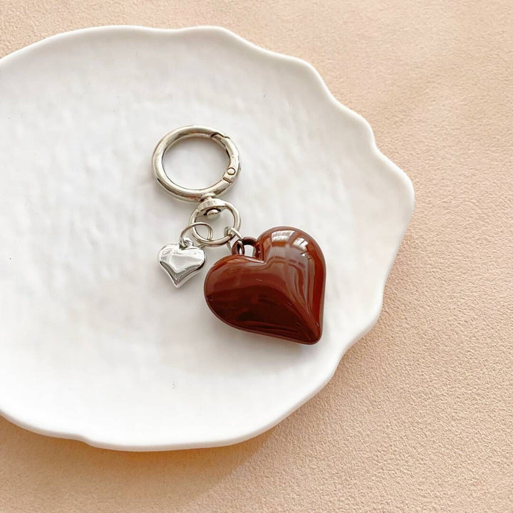 Heart-Shaped Charm Keychain Bowlift