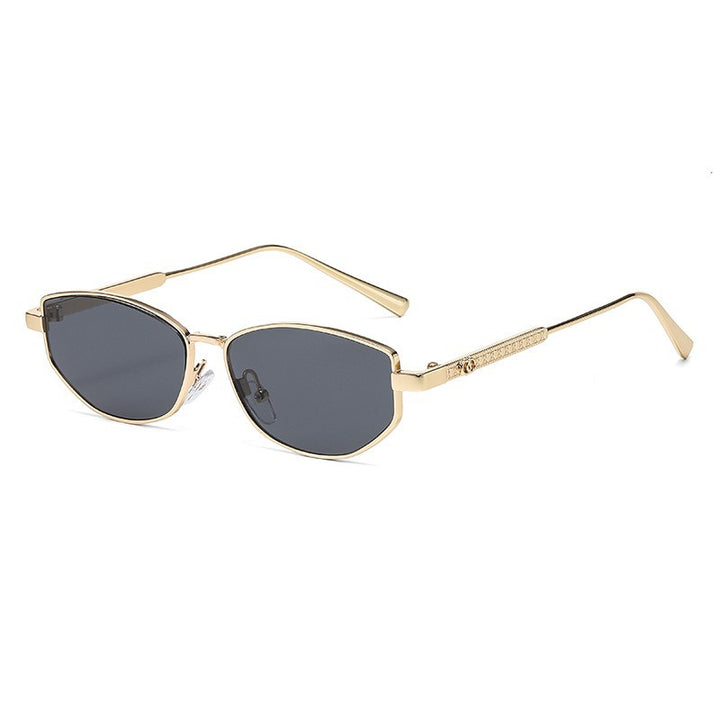 Women's elegant sunglasses with sparkling metal frame Bowlift