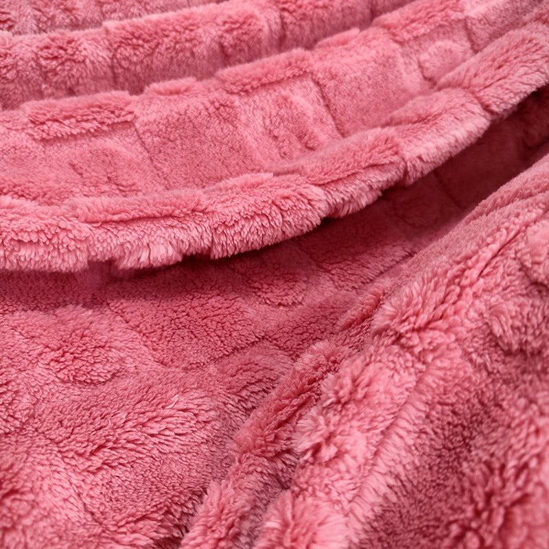 Ladies Cozy Microfiber Quick Change Blanket in Modern Checkered Pattern Bowlift