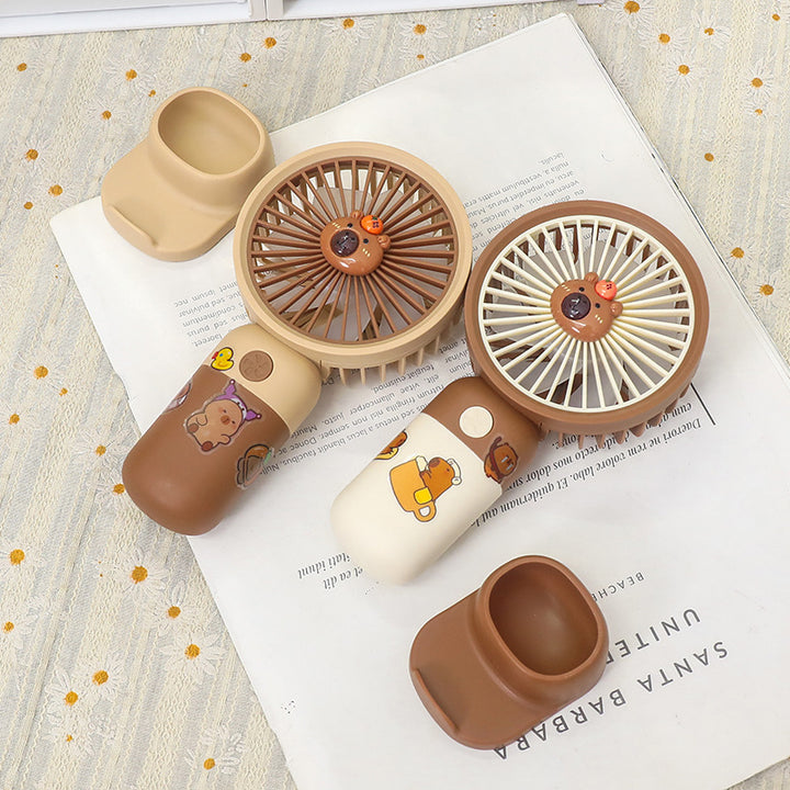 Unisex nan portable rechargeable mini table fan with LED mood light, silent motor, and USB charging function Bowlift