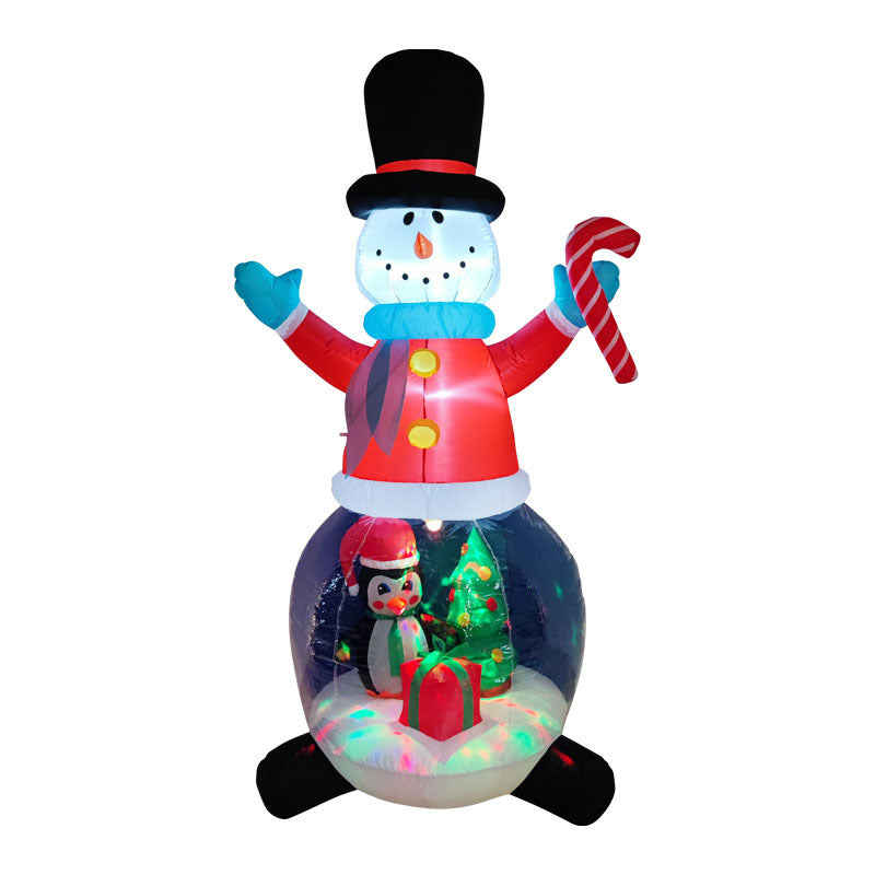 Inflatable Led Yard Santa Riding Polar Bear Outdoor Christmas Decoration With Internal Fan And Anchor Stakes