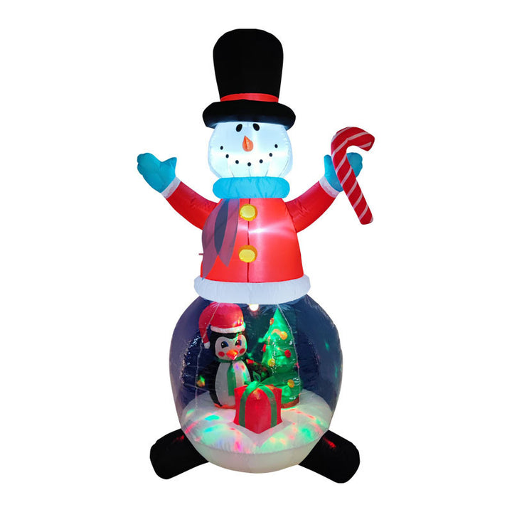 Inflatable Led Yard Santa Riding Polar Bear Outdoor Christmas Decoration With Internal Fan And Anchor Stakes