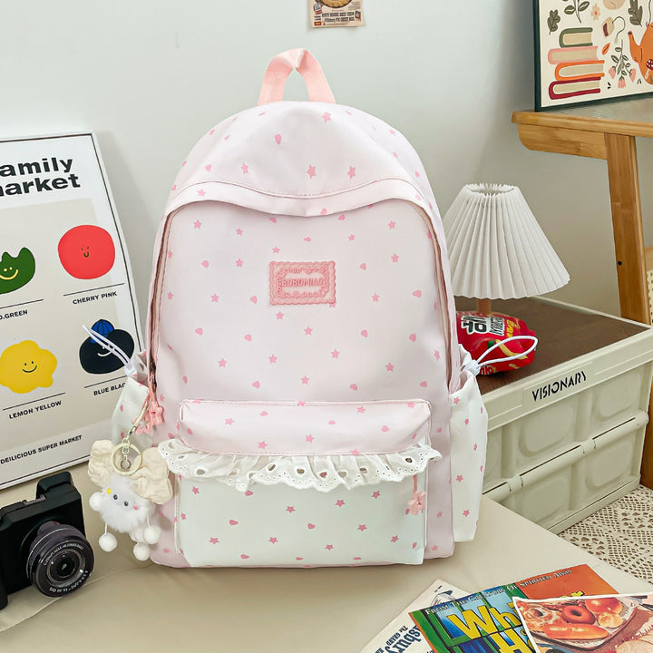 Playful Star-Patterned Backpack Bowlift