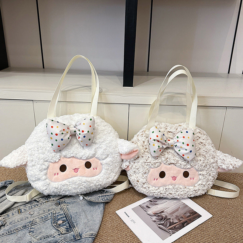 Plush Backpack with Cute Lamb Design Bowlift