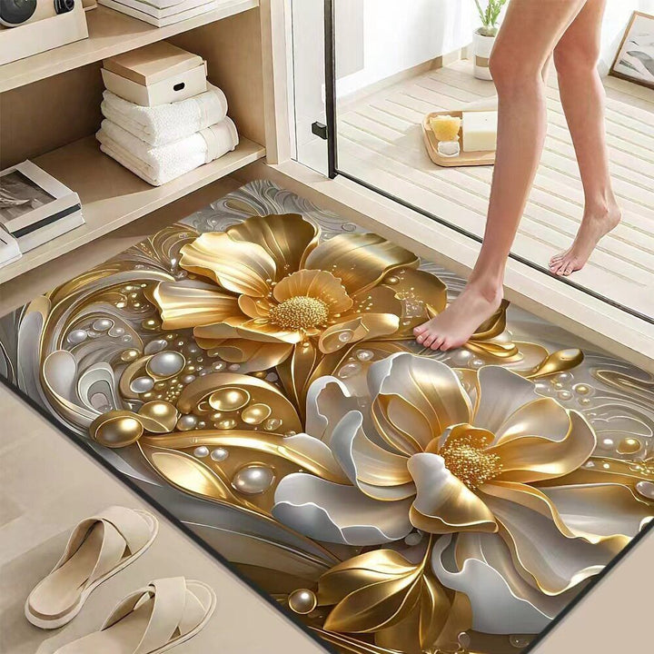 Luxurious Decorative Floral Bath Mat