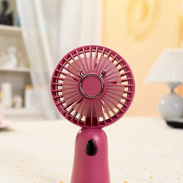 Women Portable Mini Hand Fan with Retractable Handle Bowlift