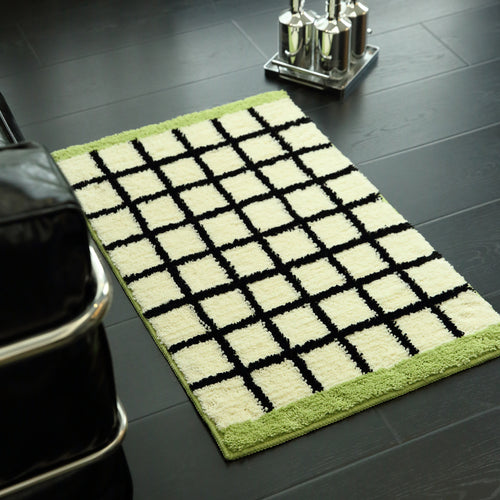 Soft Textured Checkered Area Rug